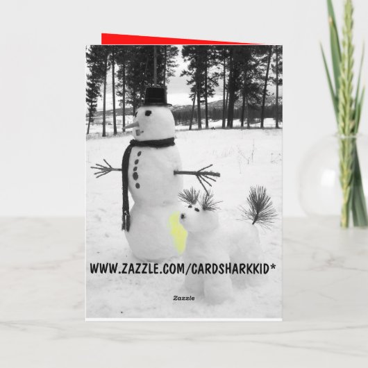 Grappige sneeuwmanKerstmis Feestdagen Kaart (Achterkant)