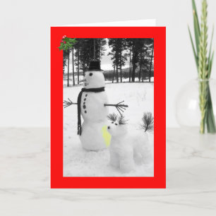 Grappige sneeuwmanKerstmis Feestdagen Kaart