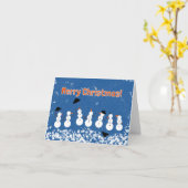 Grappige sneeuwmannen kaart (Gele Bloem)