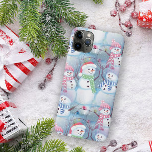 Grappige Sneeuwmannen Kerstboom Lichtslingers Patr Case-Mate iPhone Case