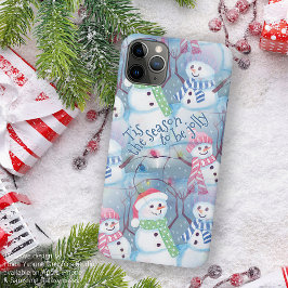 Grappige Sneeuwmannen Kerstboom Slingerlichten Pat Case-Mate iPhone Case