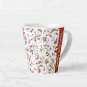 Grappige Sneeuwmannen Kerstmis Nieuwjaar Patroon Latte Mok (Rechterhoek)