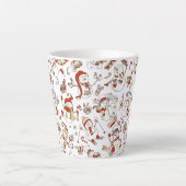 Grappige Sneeuwmannen Kerstmis Nieuwjaar Patroon Latte Mok (Voorkant)