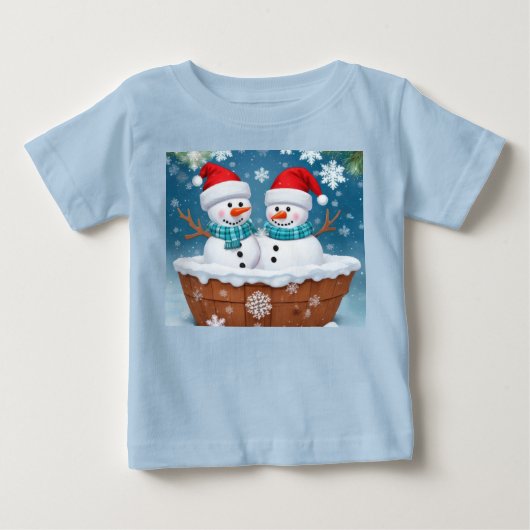 Grappige Sneeuwmannen Peuter T-shirt (Voorkant)