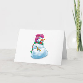 Grappige sneeuwpop denkt dat hij sexy kerst is feestdagen kaart