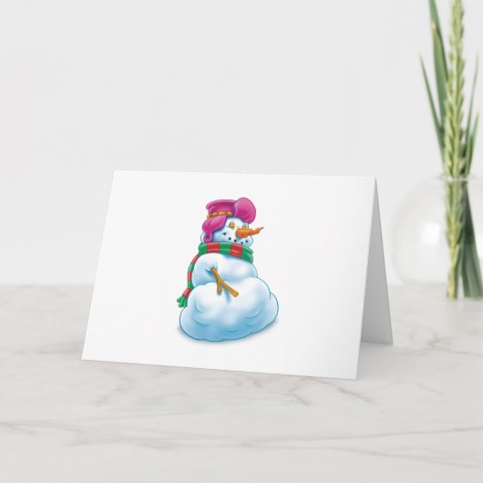 Grappige sneeuwpop denkt dat hij sexy kerst is feestdagen kaart (Voorkant)
