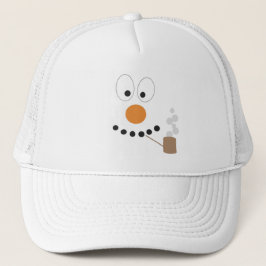 Grappige sneeuwpop gezicht Schattigee Cartoon Trucker Pet