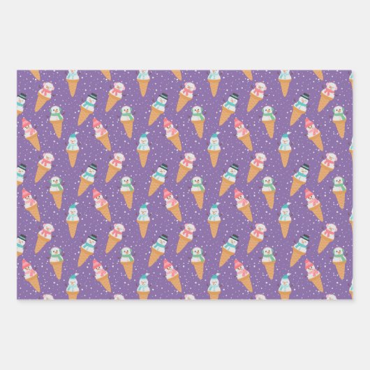 Grappige sneeuwpop sneeuw kegel winter vakantie of inpakpapier vel (Voorkant 2)