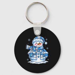 Grappige sneeuwpop Sneeuwvlok Vrolijk Kerstfeest F Sleutelhanger