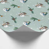 Grappige sneeuwpoppen cadeaupapier (Hoek)