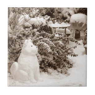 grappige sneeuwsneeuwpop tegeltje