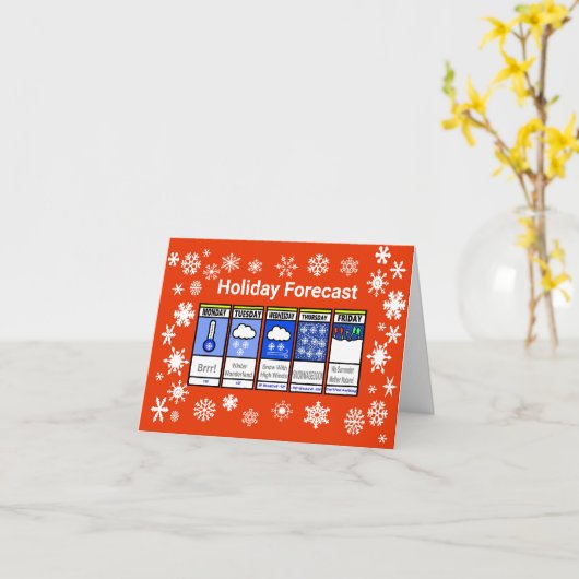 Grappige sneeuwstorm voorspellende kerstkaart kaart (Gele Bloem)