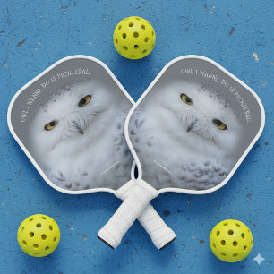 Grappige sneeuwuil Alles wat ik wil doen is pickle Pickleball Paddle