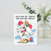 Grappige sneeuwuil kerstmeme feestdagenkaart (Staand voorkant)