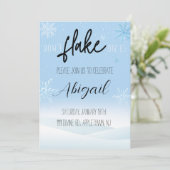 Grappige Sneeuwvlok Winter Thema Verjaardagsfeestj Kaart (Staand voorkant)