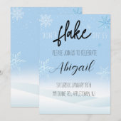 Grappige Sneeuwvlok Winter Thema Verjaardagsfeestj Kaart (Voorkant / Achterkant)