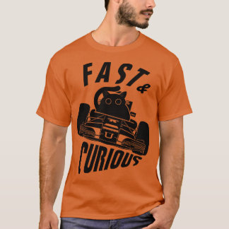 Grappige snelle nieuwsgierige pilot cat t-shirt