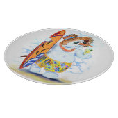 Grappige snijplank met Snowman Surfer (Hoek)