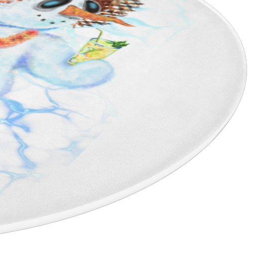 Grappige snijplank met Snowman Surfer (Hoek)