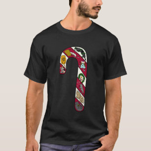 Grappige Snoepriet Kat Collage Kerstmis T-shirt