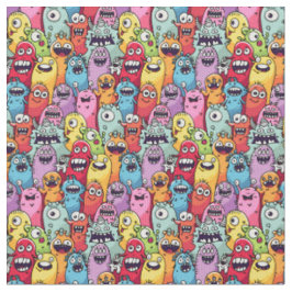 Grappige snoetjes van kleine monsters voor kinder Stof