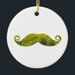 Grappige snor cirkel Ornament<br><div class="desc">Voor alle natuur liefhebbers en snorventilatoren. Voor de masculine,  extravagante gezichtshaai - een grappige,  coole en grappige,  modieuze fotocollage van een mooie zonnebloemen snor.</div>