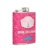 Grappige snor Drink als een matrozenfles Heupfles (Rechts)