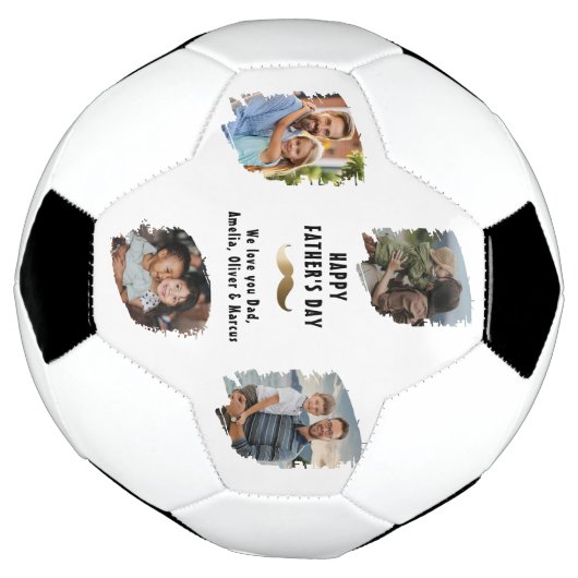Grappige snor Happy Vaderdag 4 Foto Voetbal (Gedraaid)