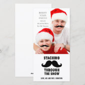 Grappige Snor Kerst Foto Kaart (Voorkant / Achterkant)