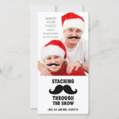 Grappige Snor Kerst Foto Kaart (Voorkant)