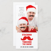 Grappige Snor Kerst Foto Kaart (Voorkant / Achterkant)