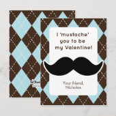 Grappige snor klasse Valentijnse Feestdagenkaart (Voorkant / Achterkant)