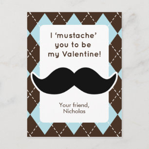 Grappige snor klasse Valentijnse Feestdagenkaart