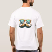 Grappige snor met retro zonnebril vaderdag t-shirt (Achterkant)