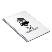 Grappige Snor Monogram #2 Notitieboek (Rechterzijde)