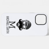 Grappige Snor Monogram iPhone Hoesje (Achterkant horizontaal)