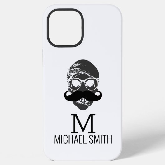 Grappige Snor Monogram iPhone Hoesje (Achterkant)