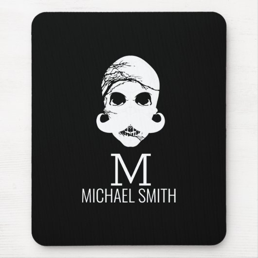 Grappige Snor Monogram Muismat (Voorkant)