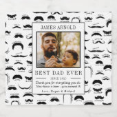 Grappige snor Print Happy Vaderdag Foto Bier Etiket (Enkel label)