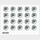 Grappige snor pug ronde sticker (Vel)