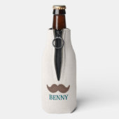 Grappige snor Vaderdag Beste papa ooit Cooler (Fles Achterkant)