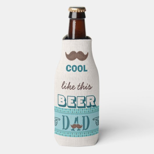 Grappige snor Vaderdag Beste papa ooit Cooler (Fles Voorkant)
