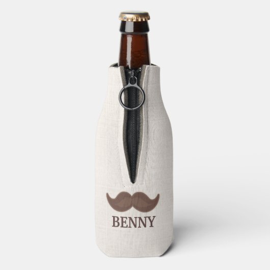 Grappige snor Vaderdag Beste papa ooit Cooler (Fles Achterkant)