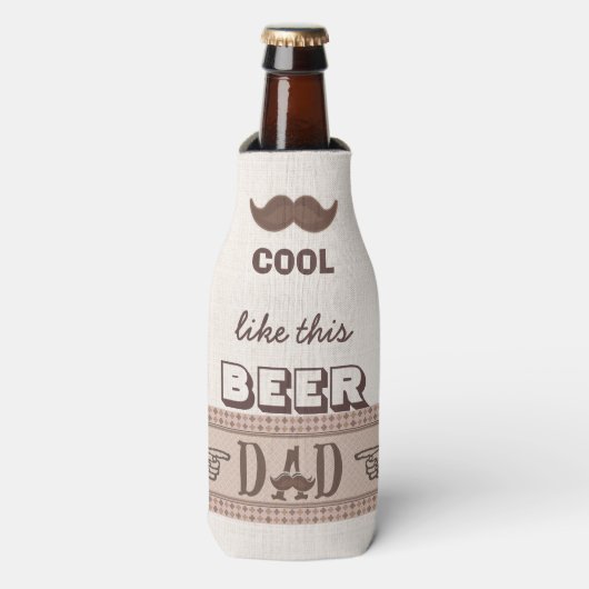 Grappige snor Vaderdag Beste papa ooit Cooler (Fles Voorkant)