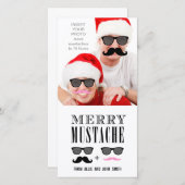 Grappige snor zonnebril kerst feestdagenkaart (Voorkant / Achterkant)
