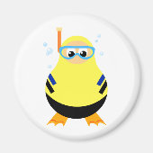 Grappige snorkel duiker magneet (Voorkant)