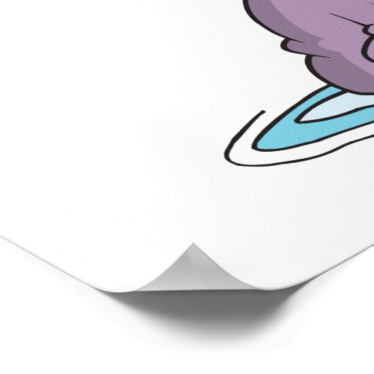 grappige snorkelen zwemmen hippo poster (Hoek)