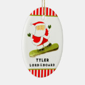 Grappige snowboarder die snowboardt keramisch ornament (Rechts)