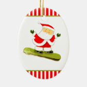 Grappige snowboarder die snowboardt keramisch ornament (Achterkant)