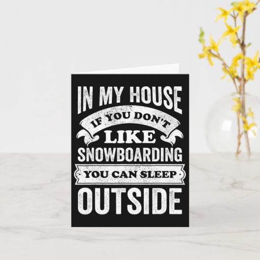 Grappige Snowboarder Joke Hob Kaart (Gele Bloem)